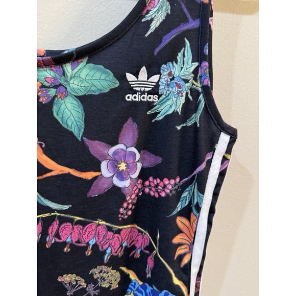 Adidas Originals "Poisonous Garden" floral print tank dress Size Medium Bodycon - Picture 4 of 13